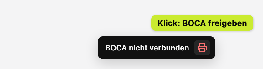 Druckerleiste, solange noch kein Drucker freigegeben ist