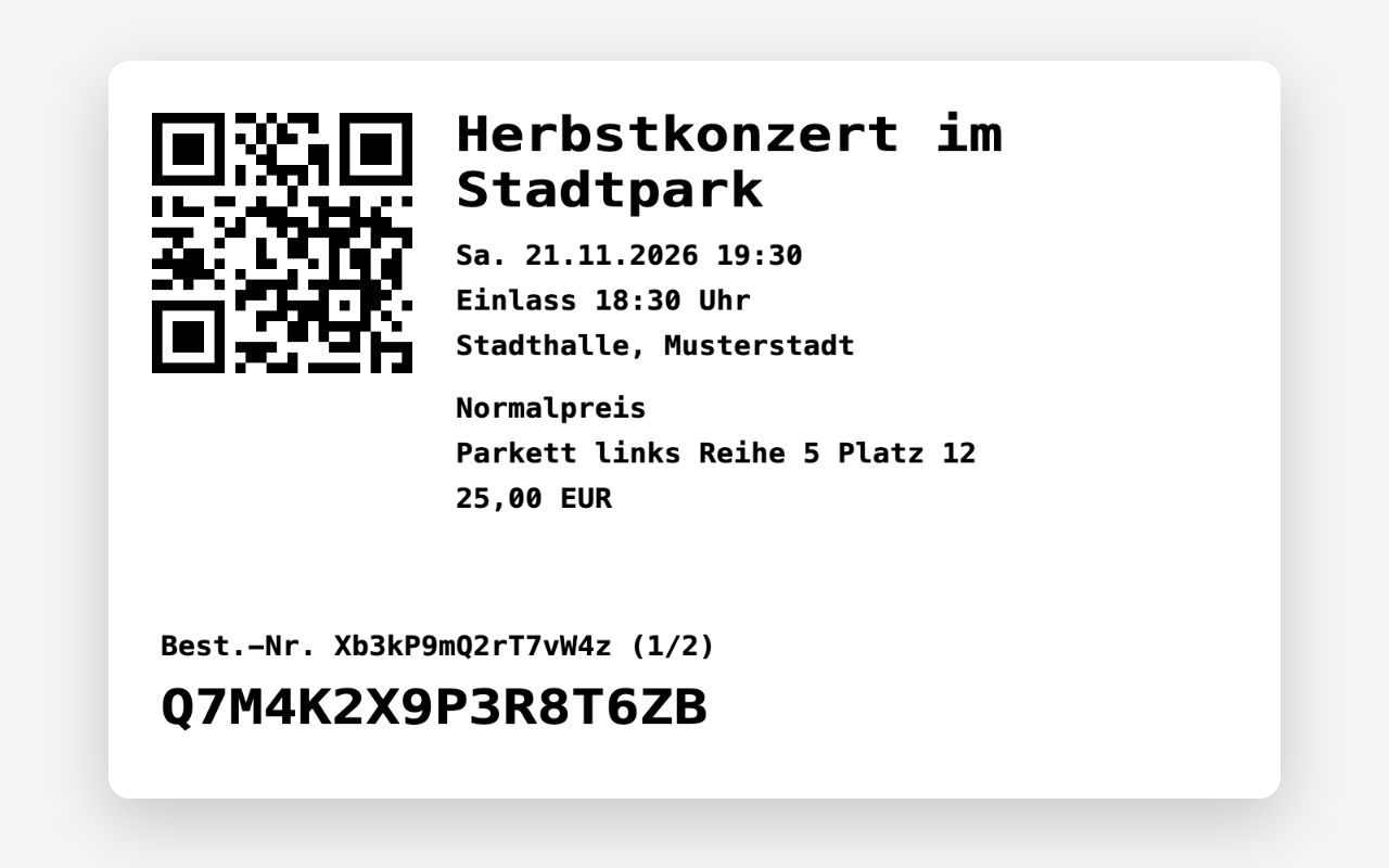 Beispiel: Ticket im Format Karte 85 × 54 mm